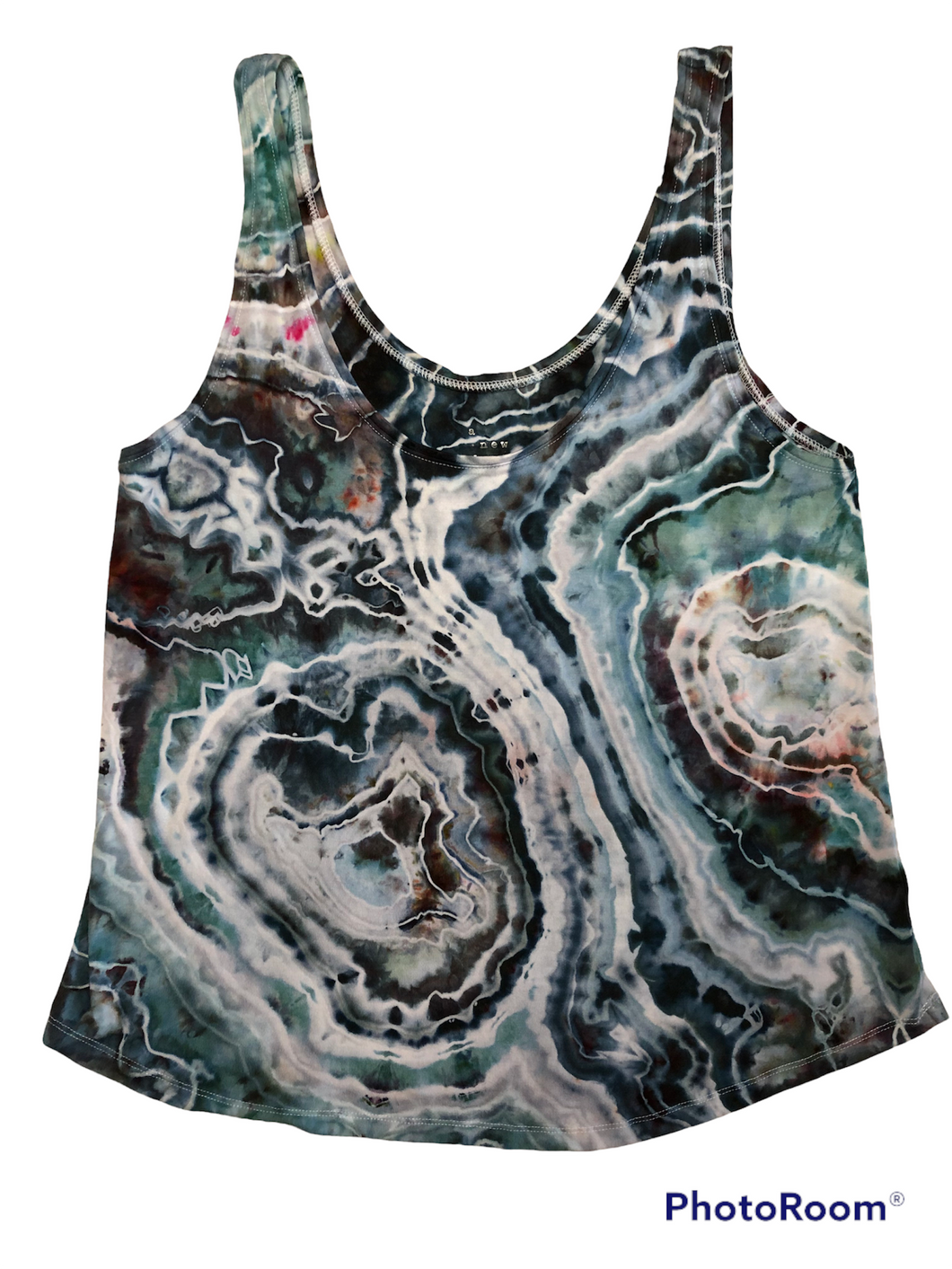 Ladies Medium tank, geode tie dye