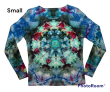 Load image into Gallery viewer, Ladies Small long sleeve, mandala tie dye
