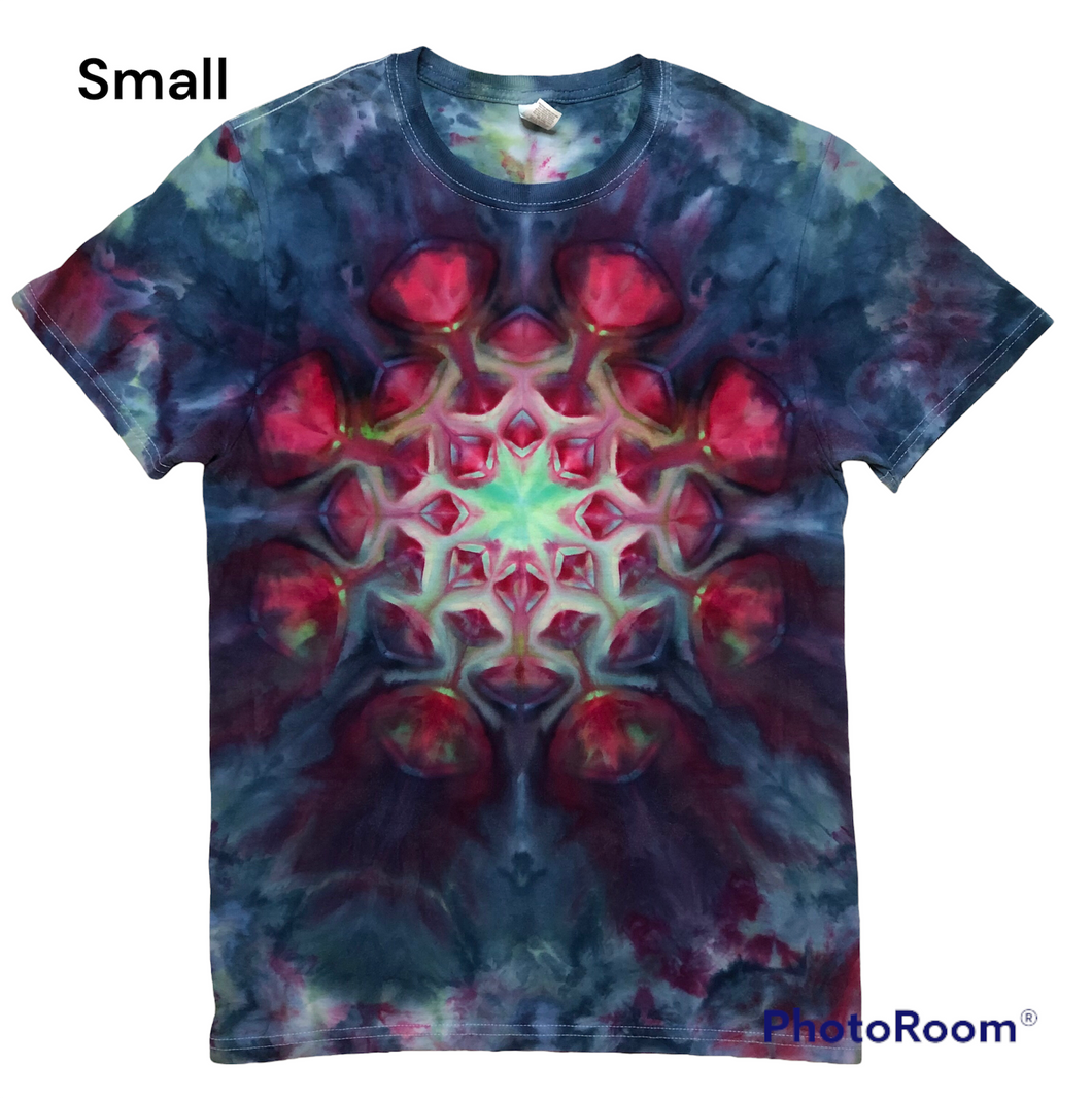 Adult Small Tshirt, mandala tie dye