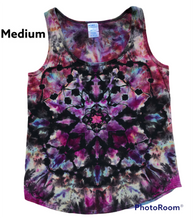 Load image into Gallery viewer, Ladies Medium tank top, reverse tie dye design
