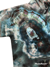 Load image into Gallery viewer, Adult Medium pullover hooded sweatshirt, geode tie dye
