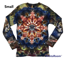 Load image into Gallery viewer, Adult Small long sleeve, mandala tie dye
