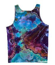 Load image into Gallery viewer, Mens/unisex Large tank, geode tie dye design
