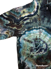 Load image into Gallery viewer, Adult Medium pullover hooded sweatshirt, geode tie dye
