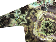 Load image into Gallery viewer, Adult Large pullover hooded sweatshirt, geode tie dye design
