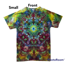 Load image into Gallery viewer, Adult Small Tshirt, mandala tie dye design
