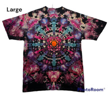 Load image into Gallery viewer, Adult Large Tshirt, reverse mandala tie dye
